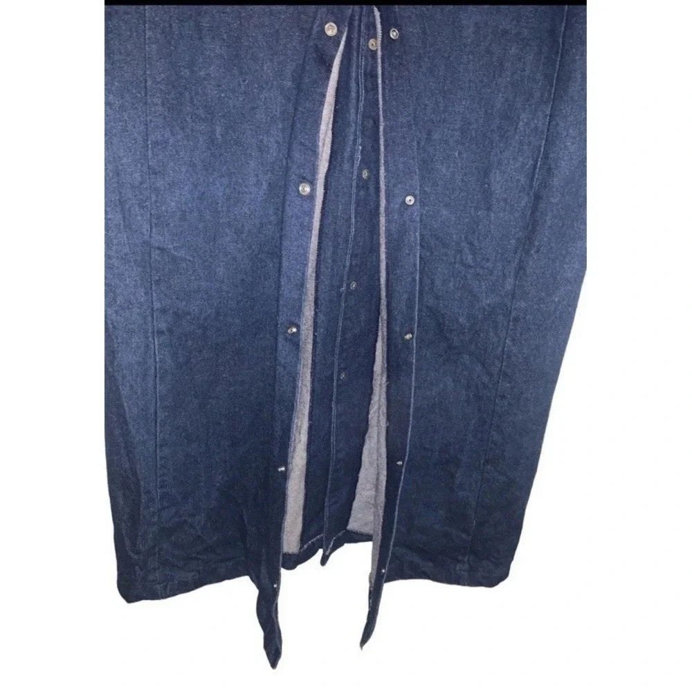 VTG Pro Only By Tex Tan Duster Coat Men L Blue Denim Detachable Cape Snap Cowboy